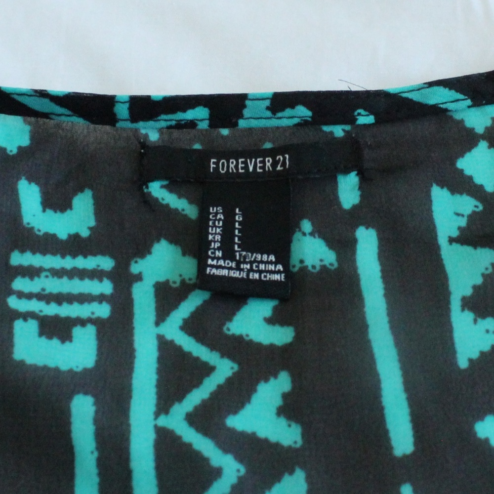 Forever 21 Boho Geometric Pattern Transparent Top